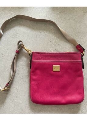 Ralph Lauren bright pink leather square crossbody bag
